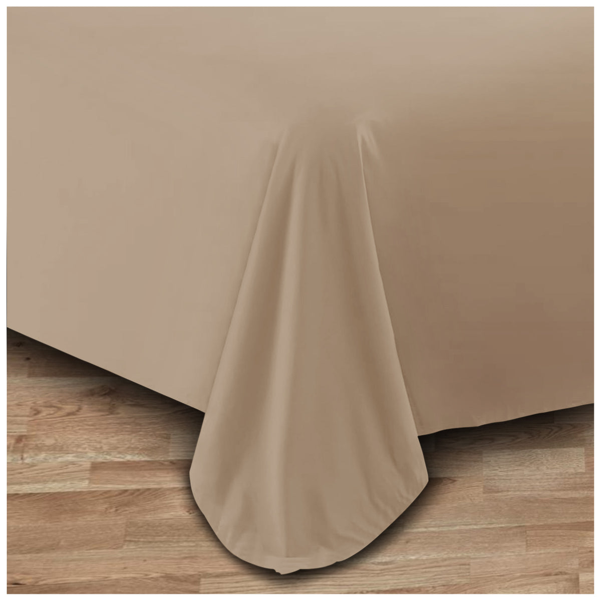 Linen Loft Beige Flat Sheet - King size
