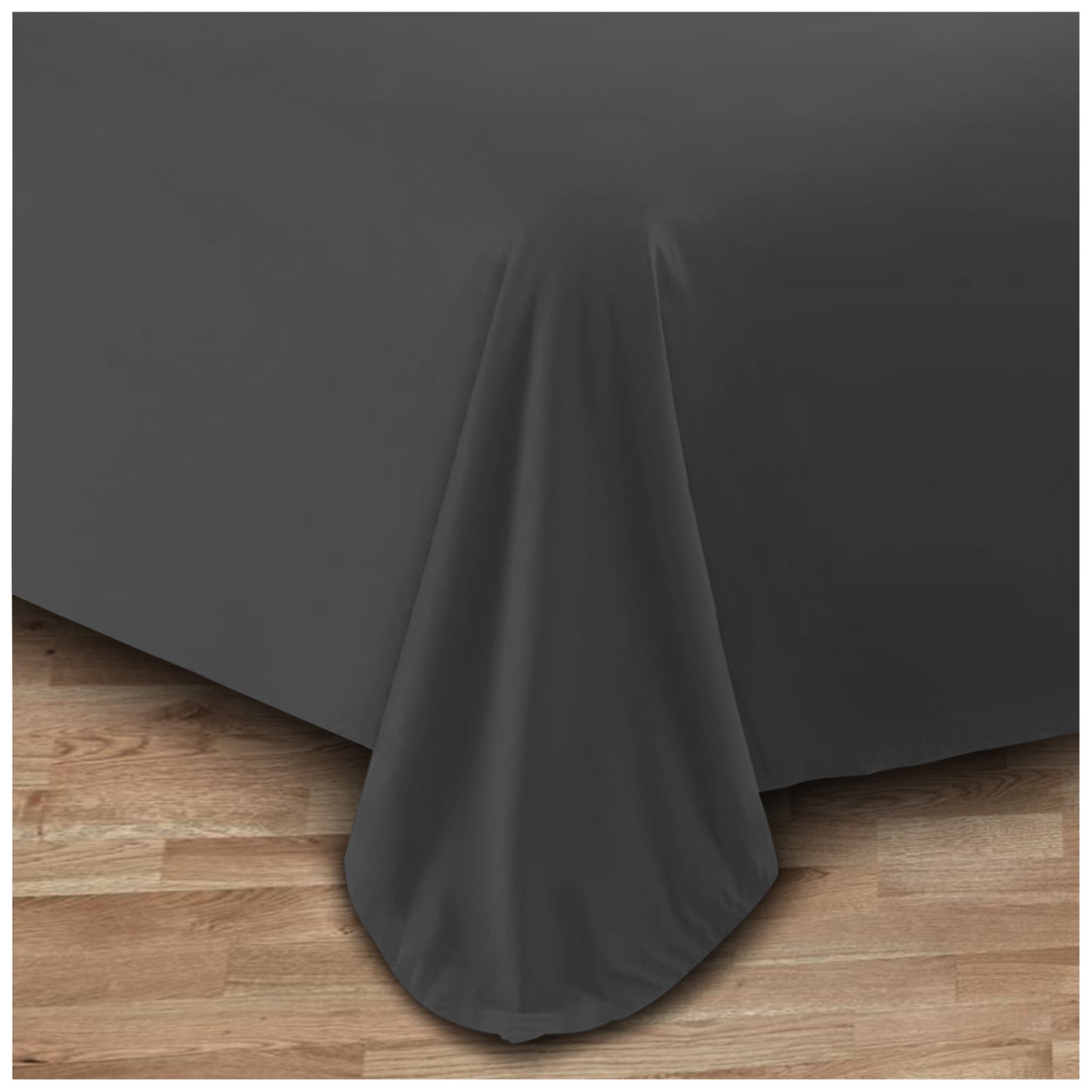 Plain Aura Flat Sheet Charcoal