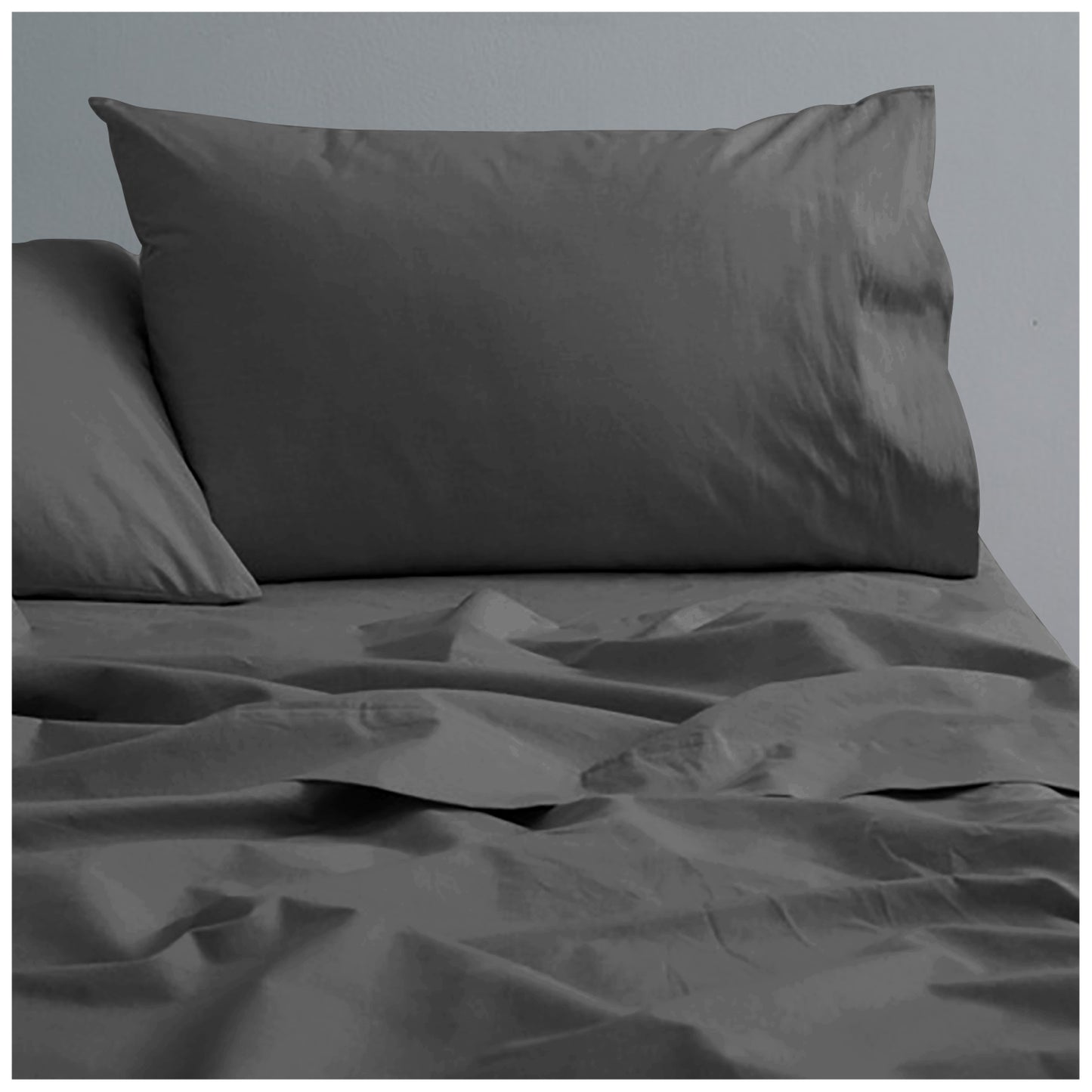 Plain Aura Flat Sheet Charcoal