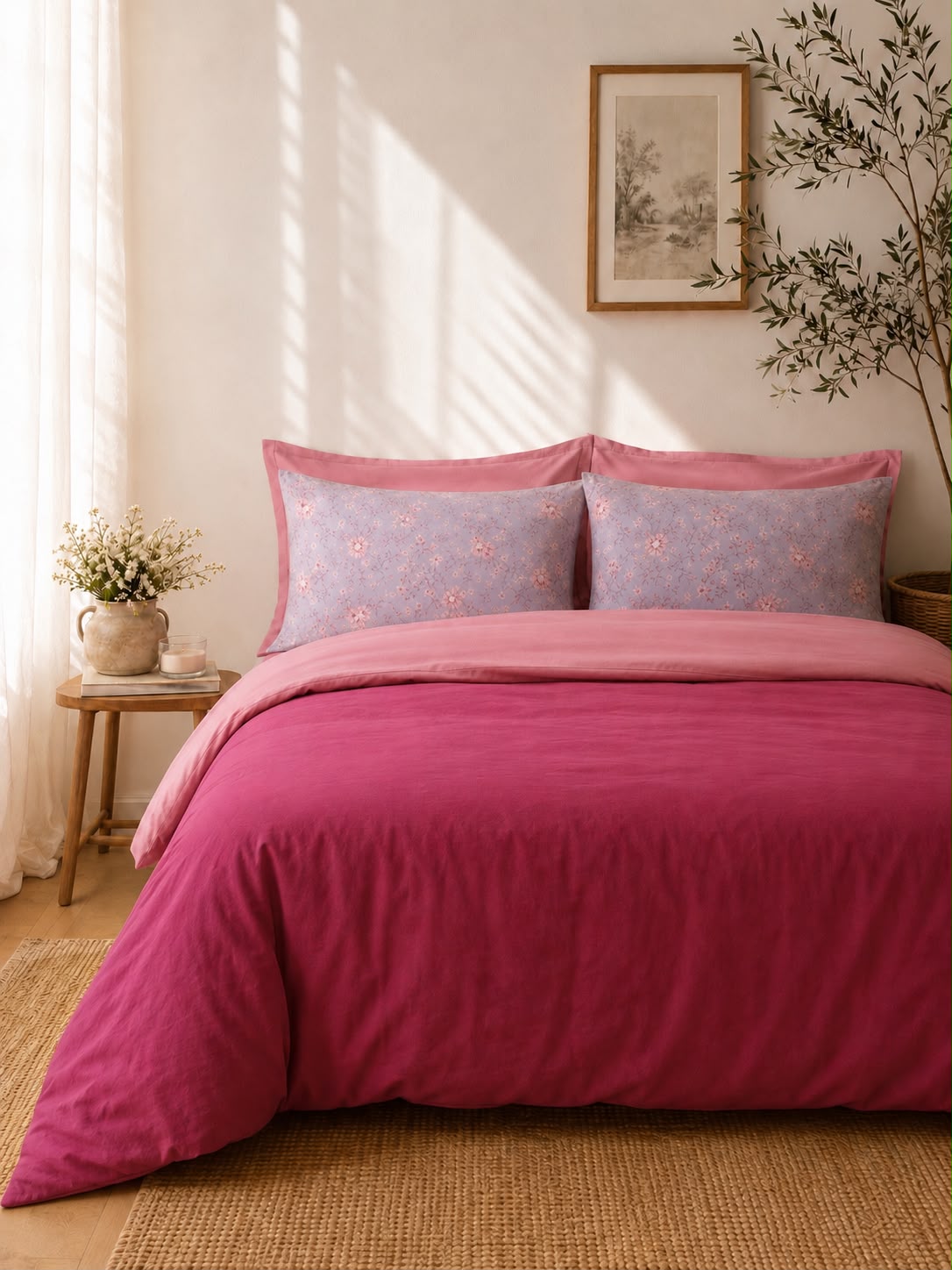 Linen Loft Rosewood Bloom Bedding Set - King Size
