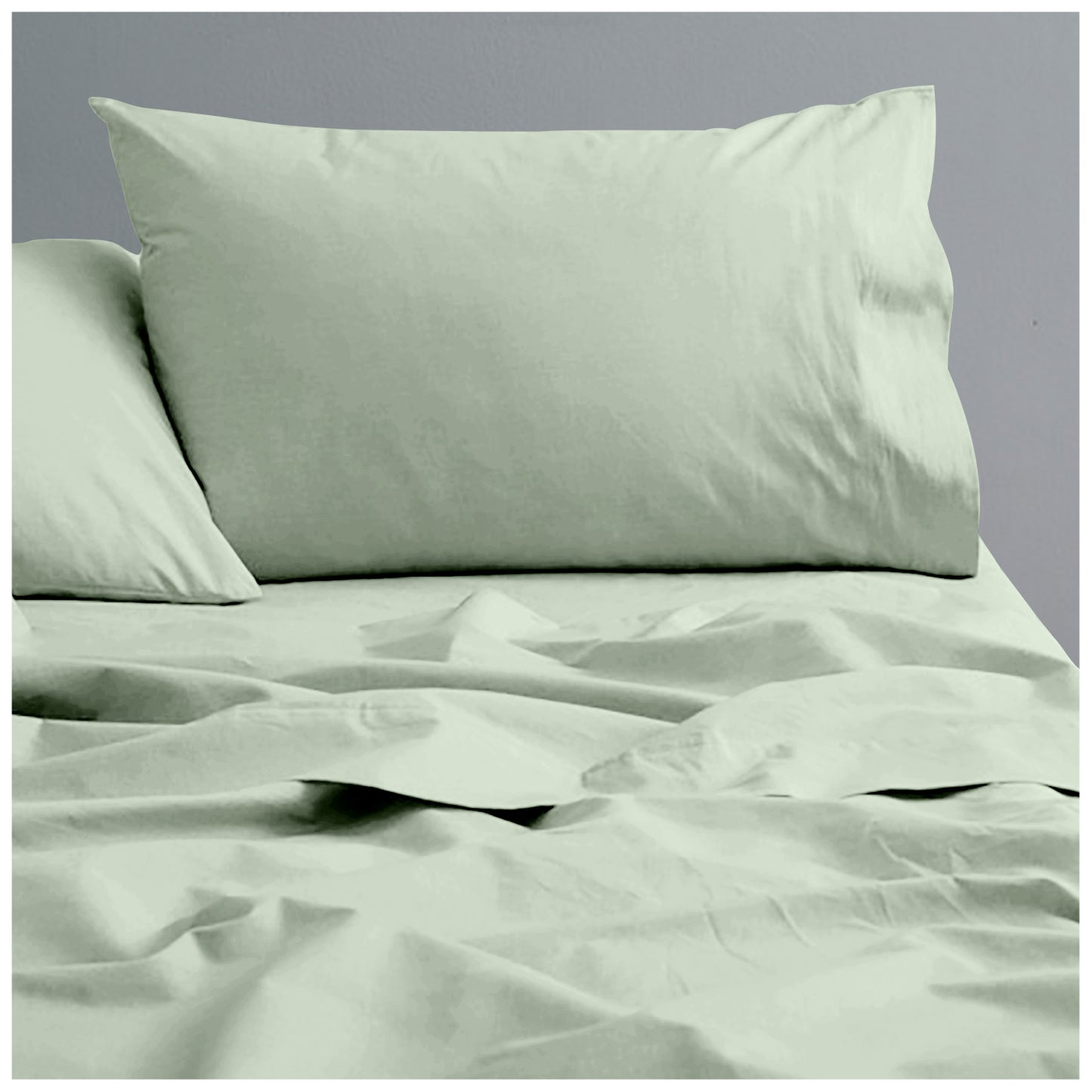 Linen Loft Sage Green Flat Sheet - King size