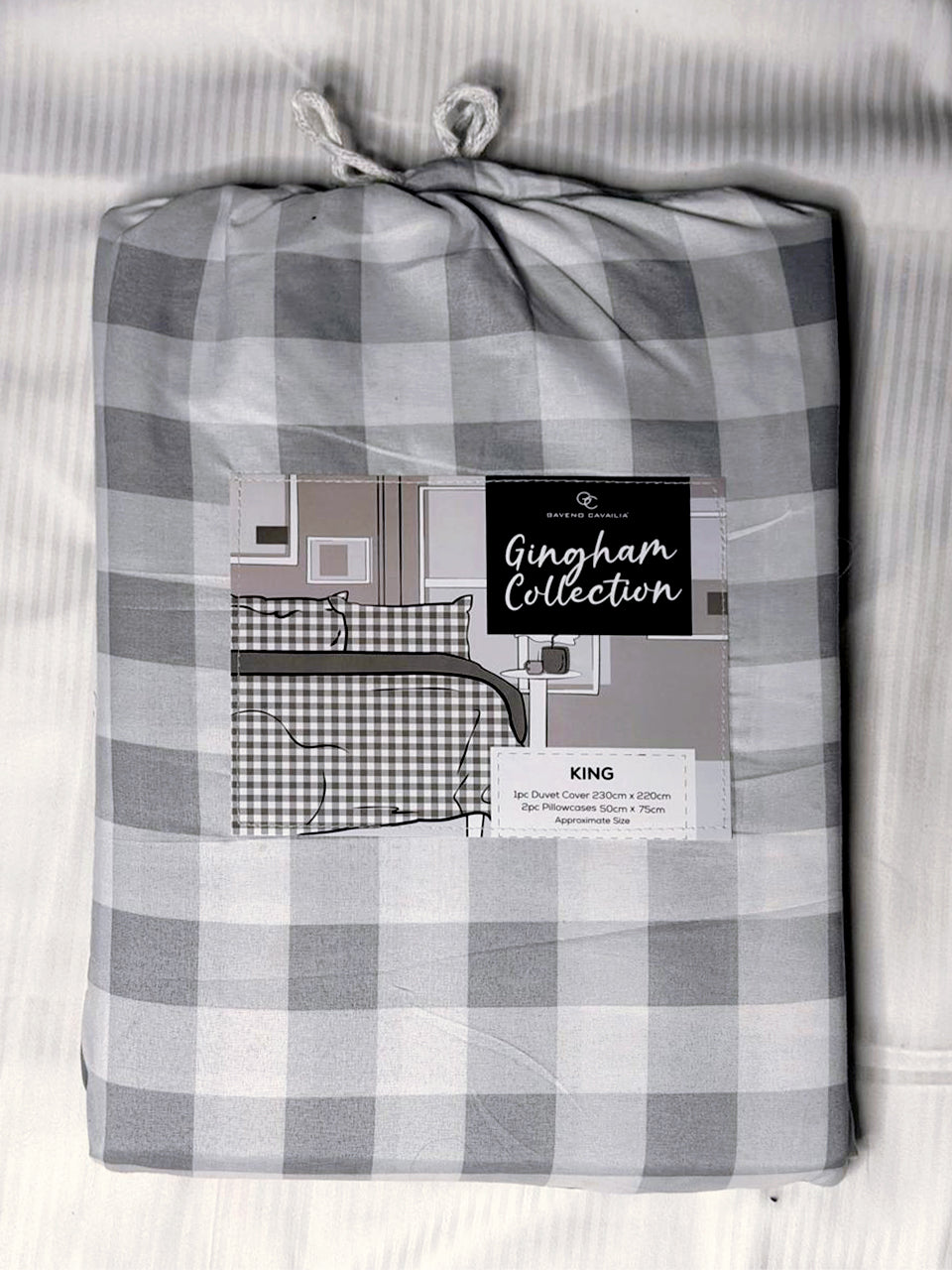 Linen Loft Soft Gingham Bedding Set | Sleek and Relaxed in Grey