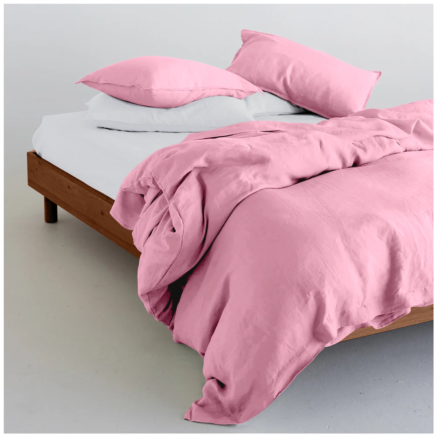 Linen Loft Elegant Blush Pink Duvet Set | Premium Microfiber Comforter Cover for Modern Bedrooms