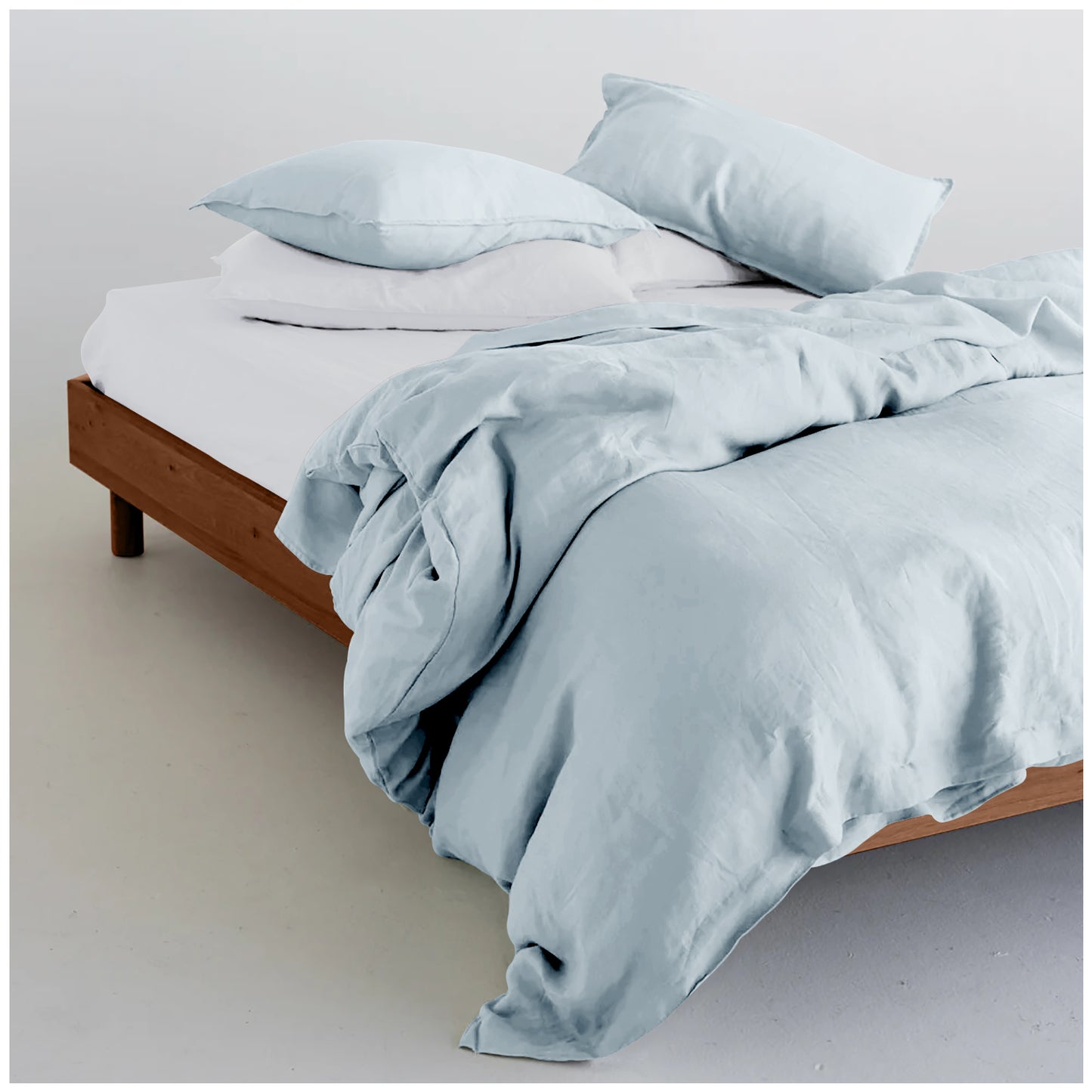 Linen Loft Sky Blue Bedding Set – Trendy, Comfy & Easy-Care Microfiber