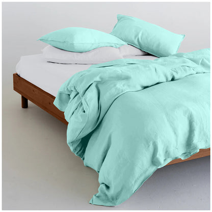 Linen Loft Duck Egg  Bedding Collection |Soft, Wrinkle-Resistant Microfiber Duvet Set