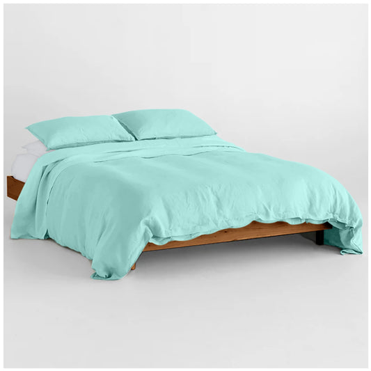 Linen Loft Duck Egg  Bedding Collection |Soft, Wrinkle-Resistant Microfiber Duvet Set