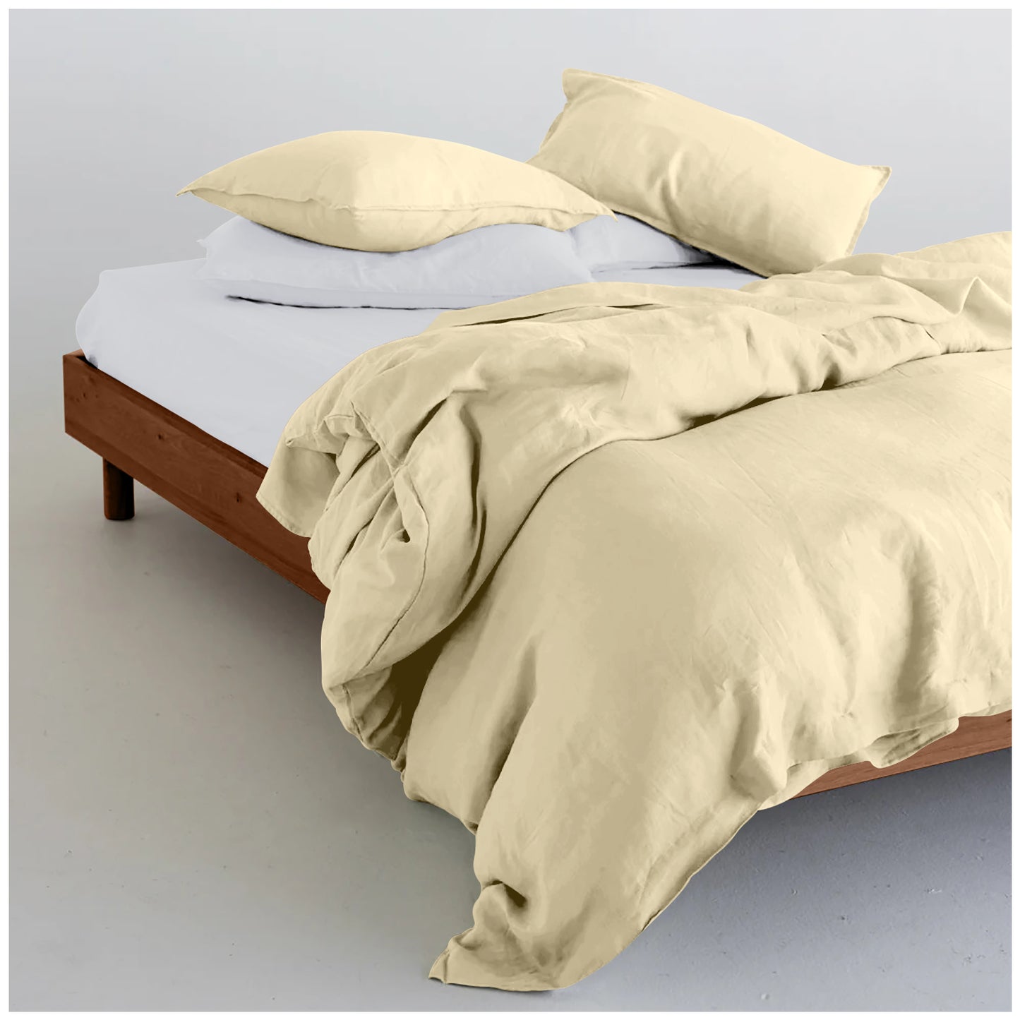 Linen Loft Cozy Cream Duvet Cover Set | Minimalist Design, Lasting Softness