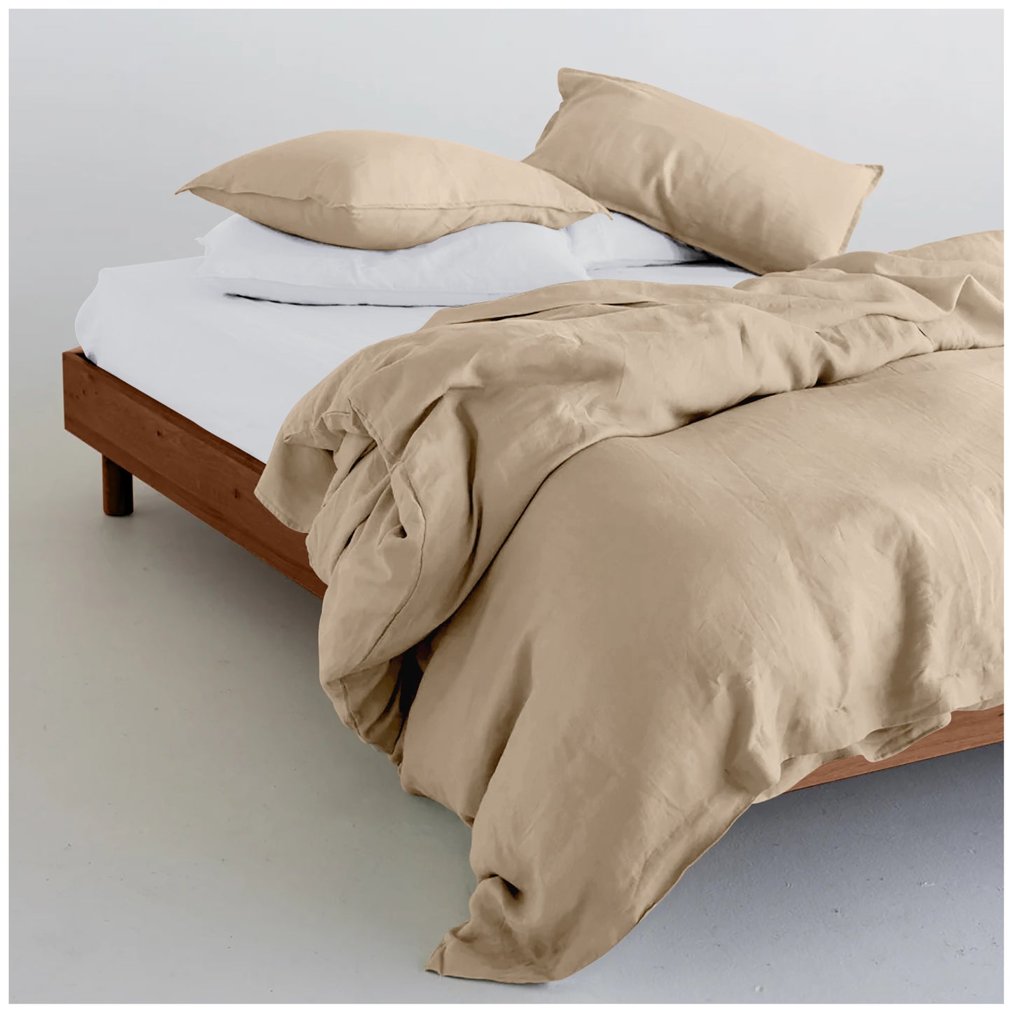 Linen Loft Luxury Natural Bedding Set – Softcore Cozy Vibe Duvet Cover for Modern Bedrooms
