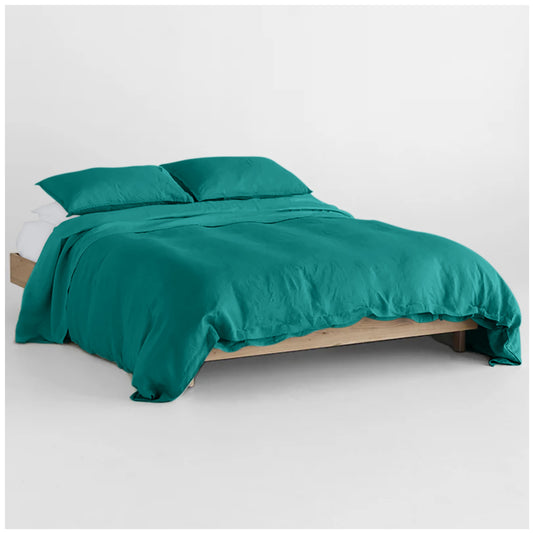 Linen Loft Deep Teal Duvet Set | Elegant, Warm & Aesthetic Bedroom Upgrade