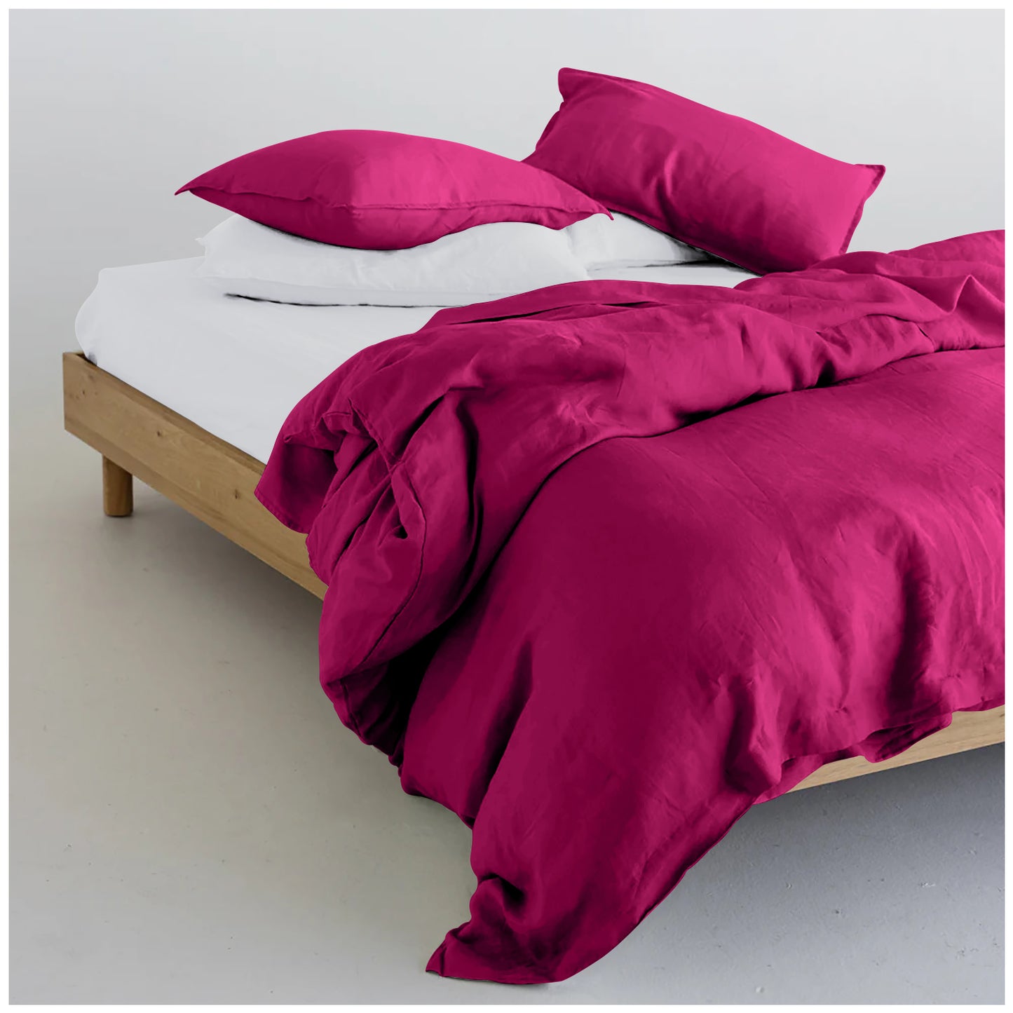 Linen Loft Fuschia Glow Duvet Cover Set | Vibrant, Soft & Insta-Ready Bedroom Vibes