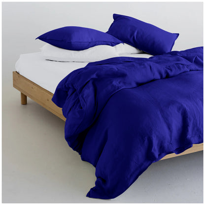Linen Loft Royal Blue Duvet Cover Set | Chic, Lightweight & Easy-Care Microfiber Bedding