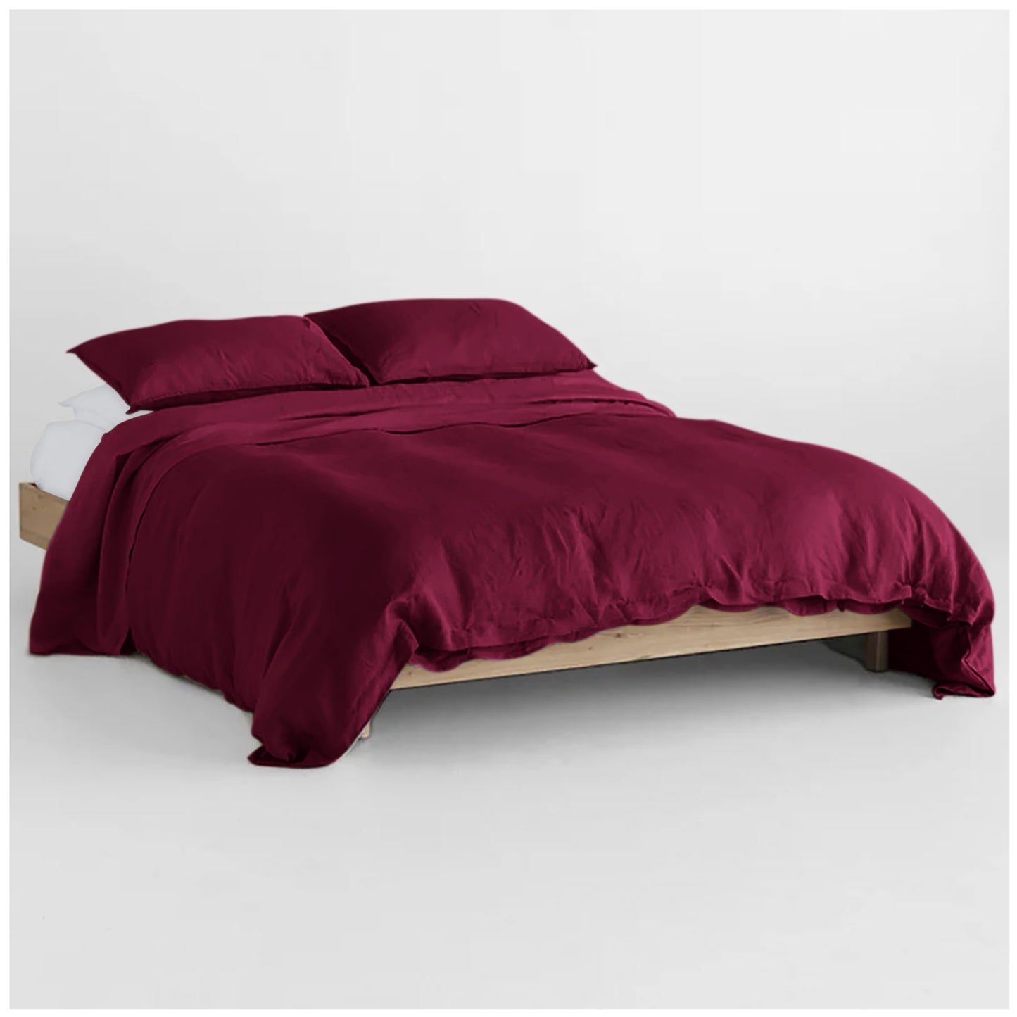 Linen Loft Warm Wine Duvet Cover Set | Modern Elegance for Everyday Comfort