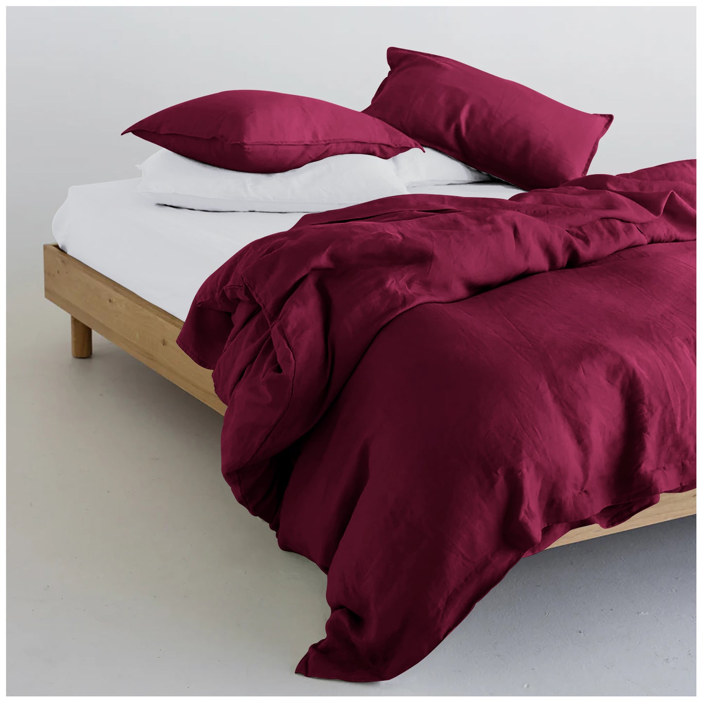 Linen Loft Warm Wine Duvet Cover Set | Modern Elegance for Everyday Comfort