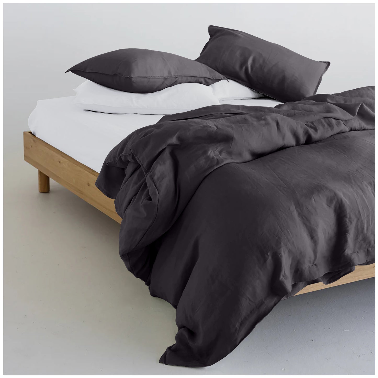 Linen Loft Classic Charcoal Duvet Set | Sleek, Cozy & Easy-Care Bedding