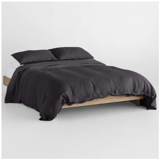 Linen Loft Classic Charcoal Duvet Set | Sleek, Cozy & Easy-Care Bedding