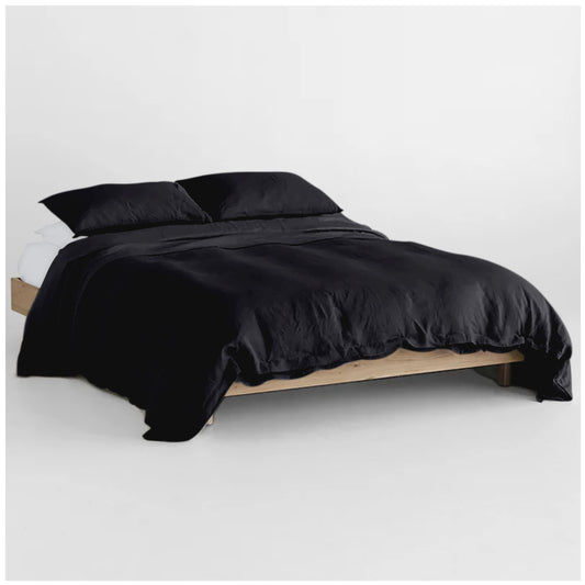 Linen Loft Classic Black Duvet Cover Set | Elegant, Durable & Ultra-Smooth Bedding for Refined Homes