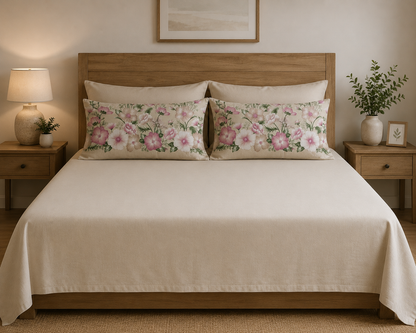 Linen Loft Blossom Beige Bedding Set - King Size