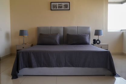 Embossed Charcoal Bed Sheet Set