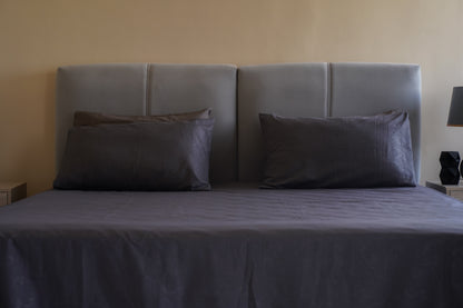 Embossed Charcoal Bed Sheet Set