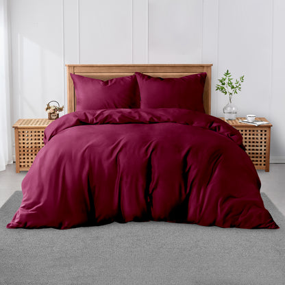 Plain Dyed Duvet Cover Wine – Soft, Elegant & Luxurious Cotton Bedding