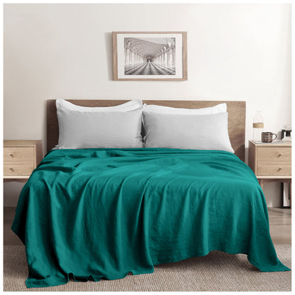 Plain Aura Flat Sheet Deep Teal