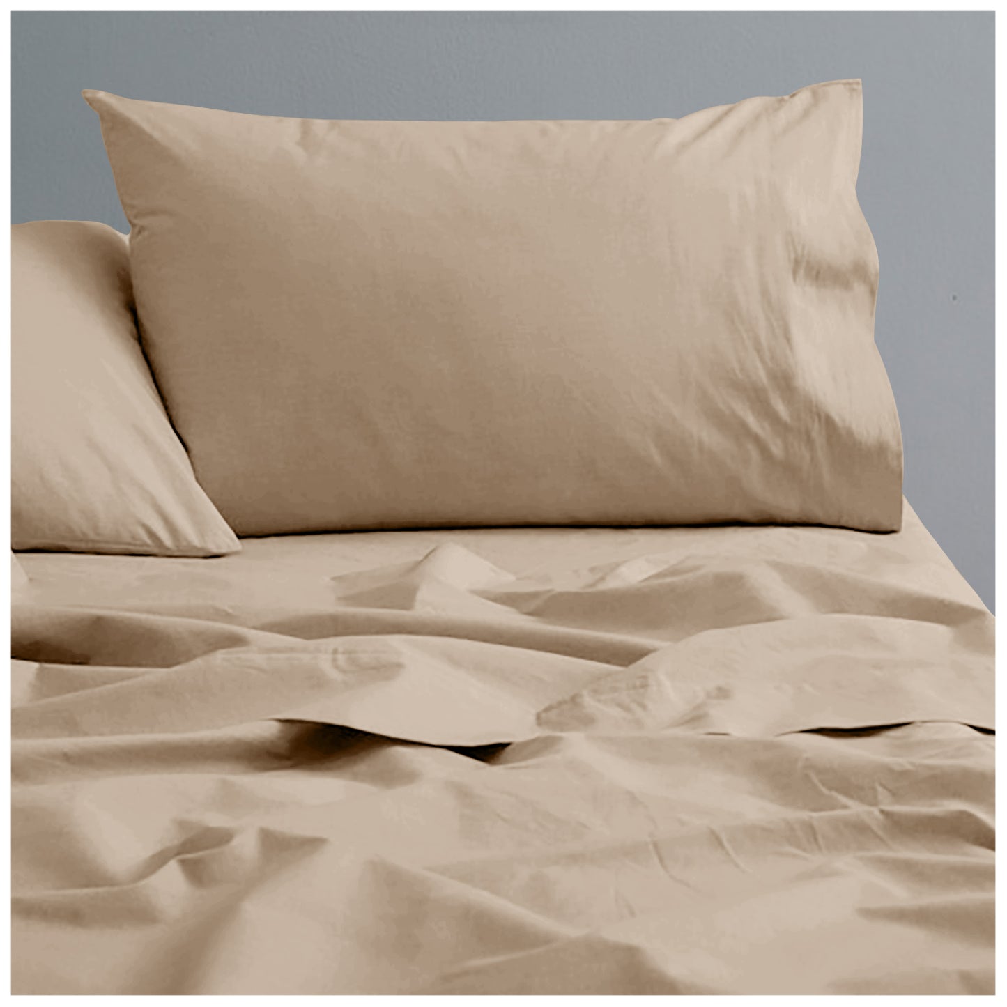 Linen Loft Beige Flat Sheet - King size