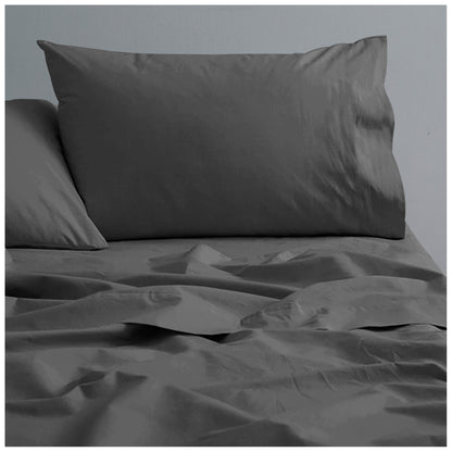 Plain Aura Flat Sheet Charcoal