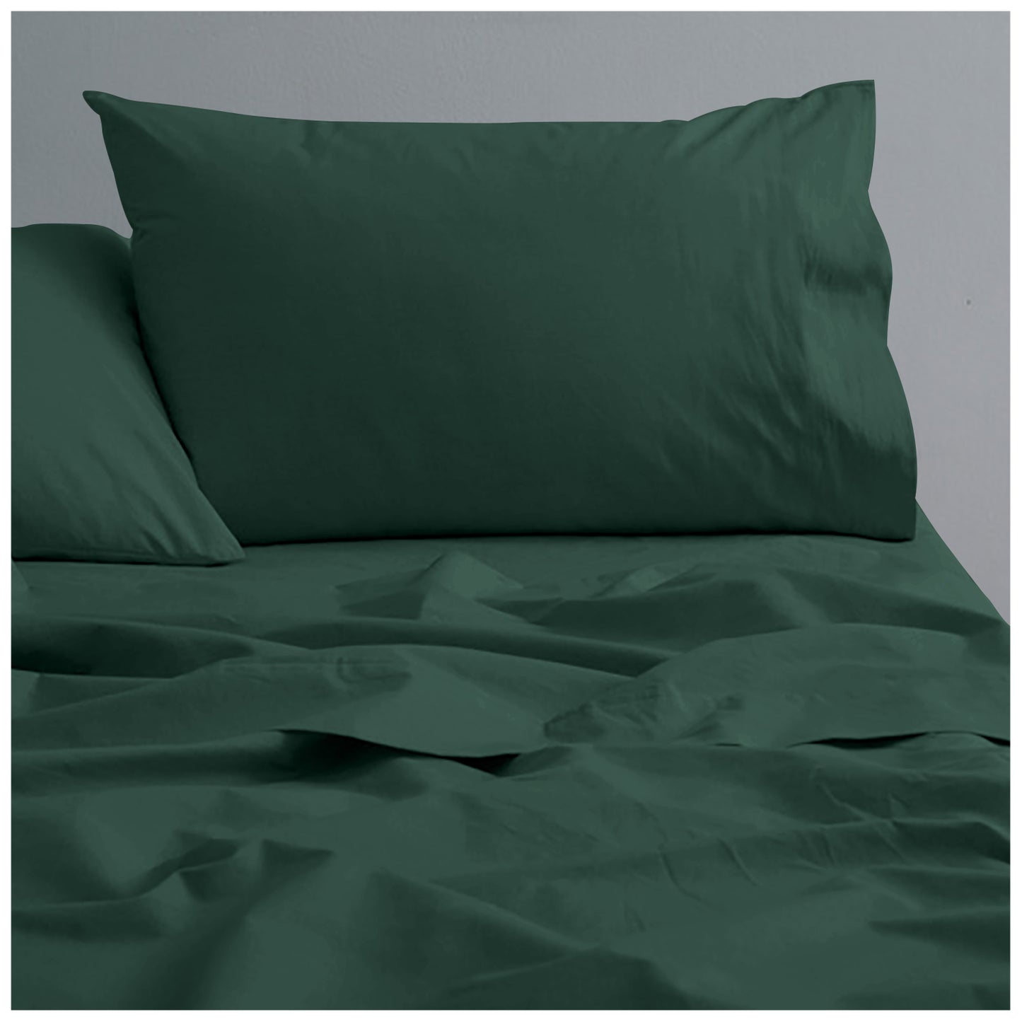 Linen Loft Dark Green Flat Sheet - King size
