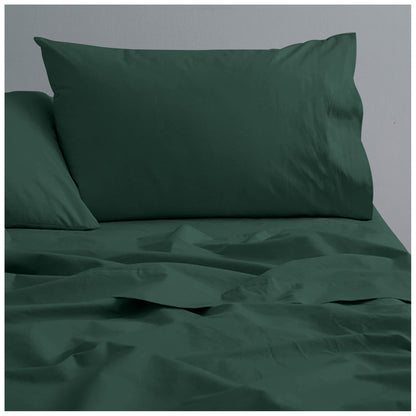 Linen Loft Dark Green Flat Sheet - King size