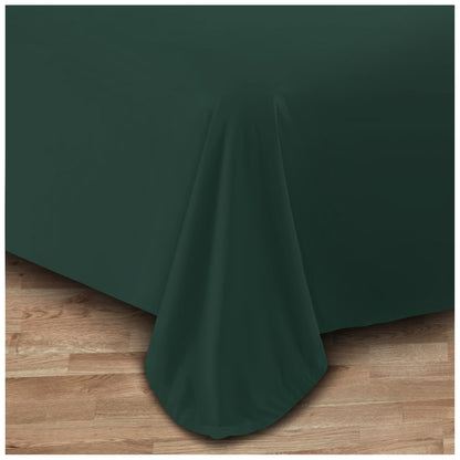 Linen Loft Dark Green Flat Sheet - King size
