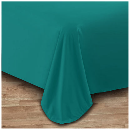 Plain Aura Flat Sheet Deep Teal