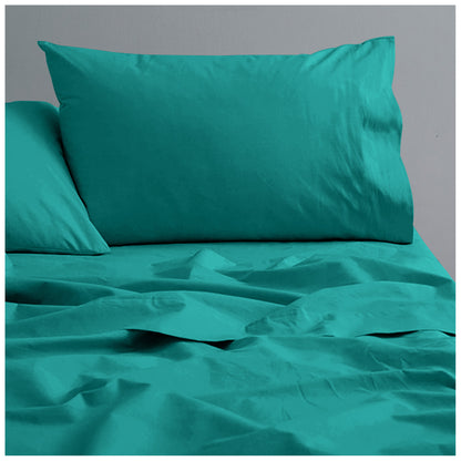 Plain Aura Flat Sheet Deep Teal