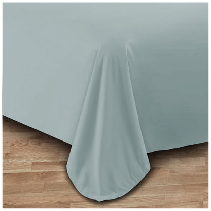 Plain Aura Flat Sheet Duck Egg