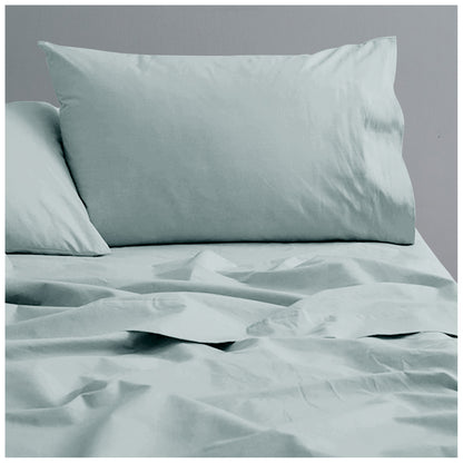 Plain Aura Flat Sheet Duck Egg