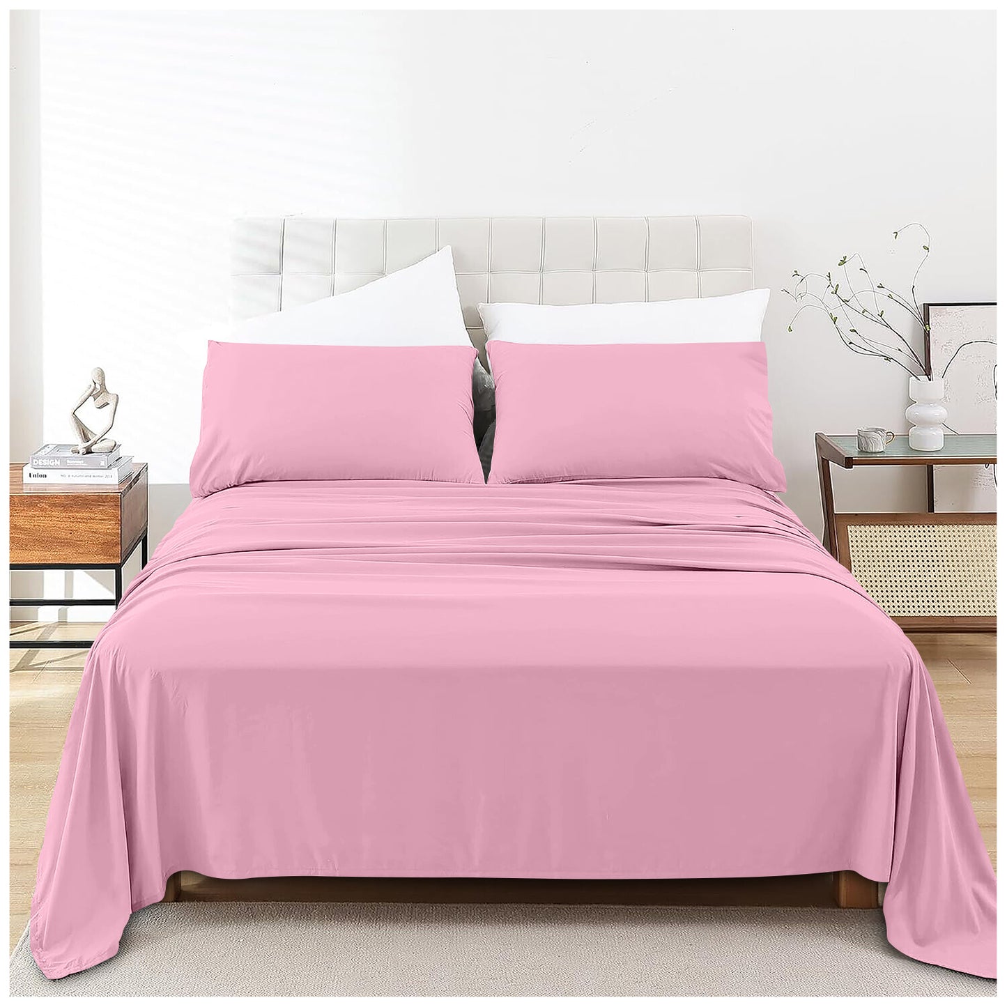 Linen Loft Pink Flat Sheet - King size