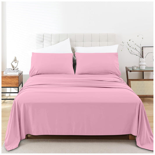 Linen Loft Pink Flat Sheet - King size