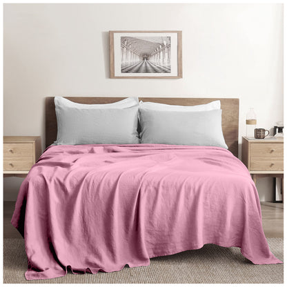 Linen Loft Pink Flat Sheet - King size