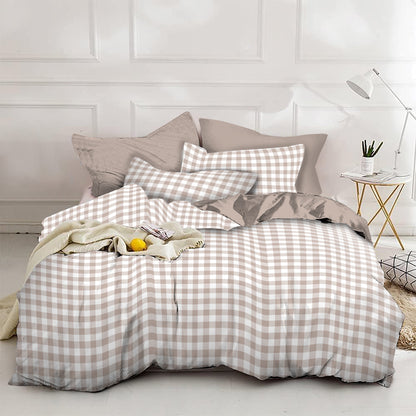 Linen Loft Signature Natural Gingham Bedding Set | Effortless Comfort & Style