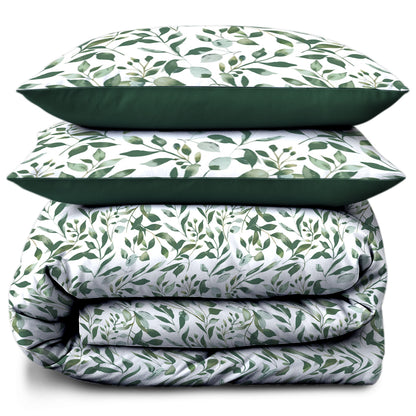 Linen Loft Felton Leaf Print Duvet Cover Set – Soft, Breathable & Eco-Friendly