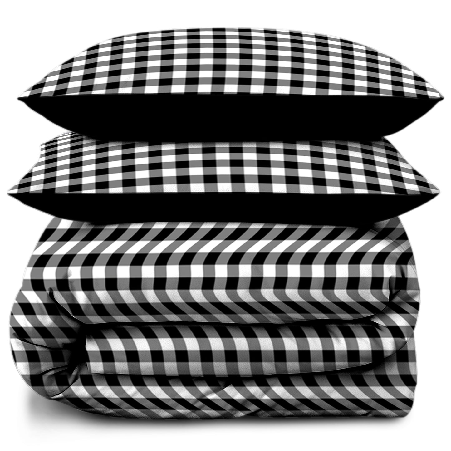 Linen Loft Elegant Check Duvet Cover Set | Chic Black & White Bedroom Look
