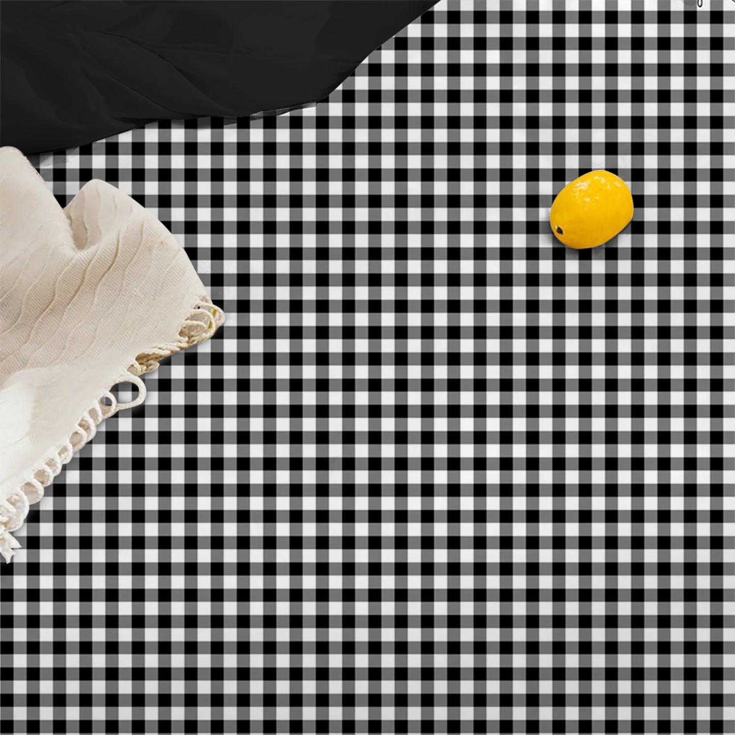 Linen Loft Elegant Check Duvet Cover Set | Chic Black & White Bedroom Look