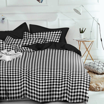 Linen Loft Elegant Check Duvet Cover Set | Chic Black & White Bedroom Look