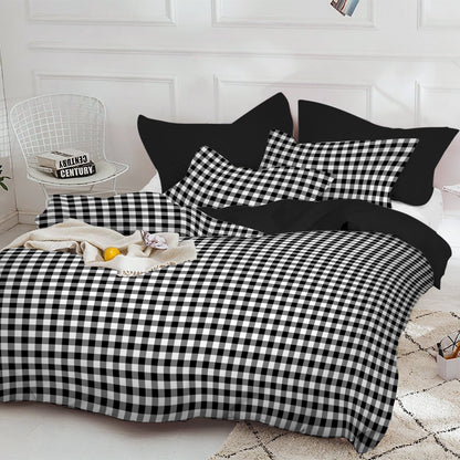 Linen Loft Elegant Check Duvet Cover Set | Chic Black & White Bedroom Look