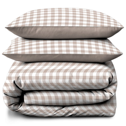 Linen Loft Signature Natural Gingham Bedding Set | Effortless Comfort & Style