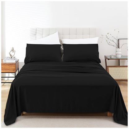 Plain Aura Flat Sheet Black
