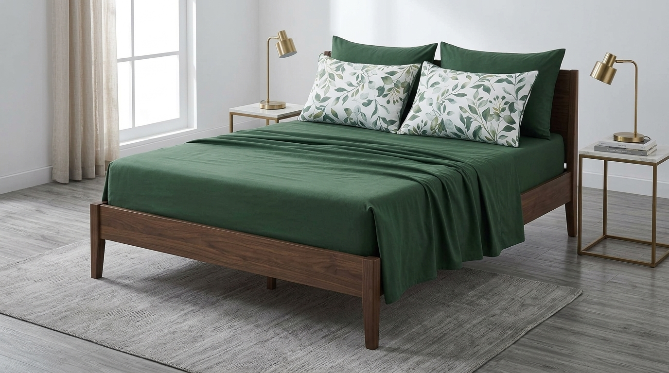 Linen Loft Emerald Whisper Bedding Set – King Size