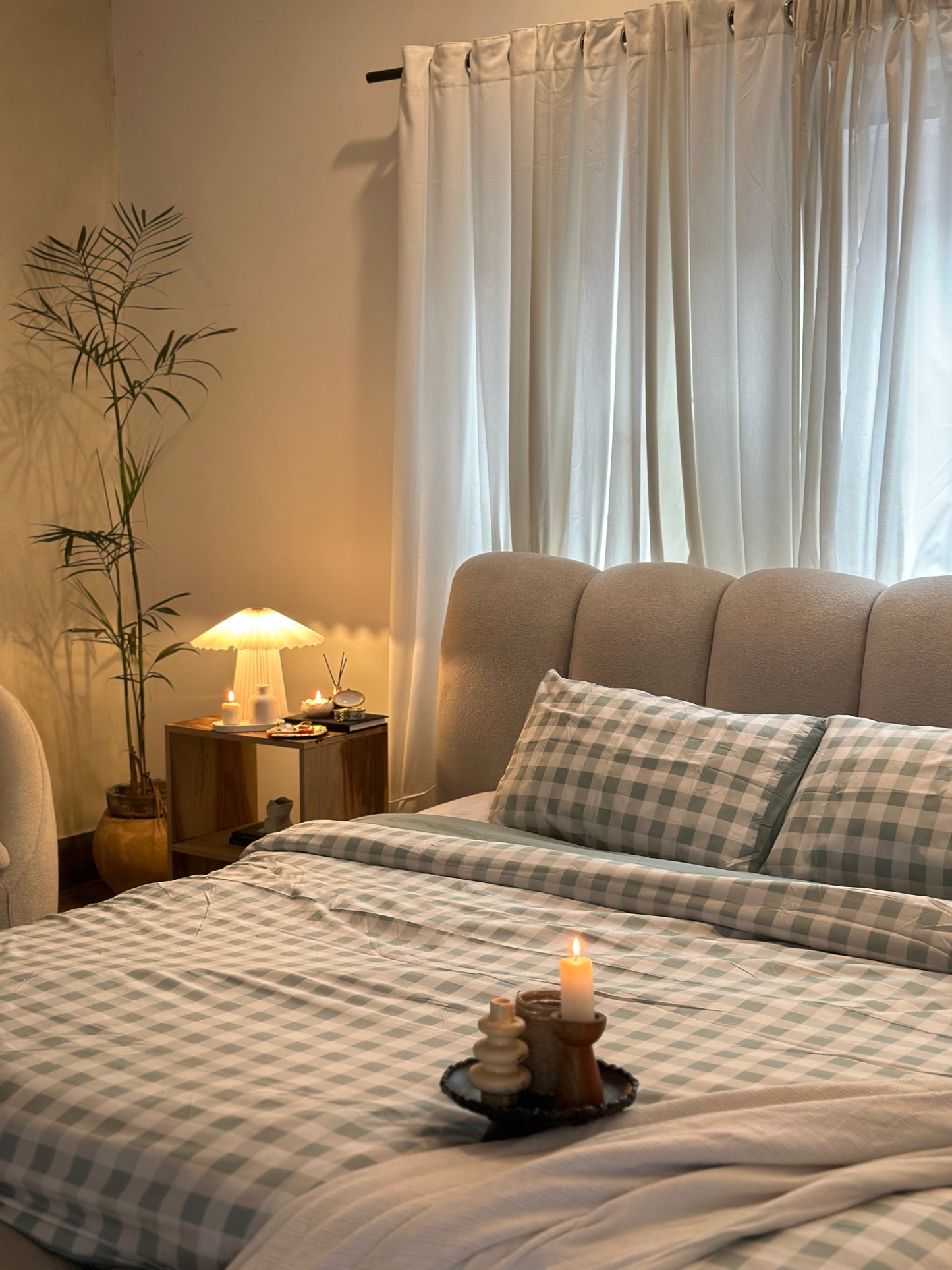 Linen Loft Trendy Gingham Bedding | Soft, Stylish, and Cozy in Sage Green