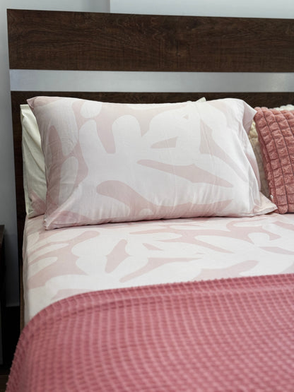 Soft 100% Cotton Satin King Size Bedsheet with Pillowcases – Pink Blush Bedding (108 x 102 Inches)