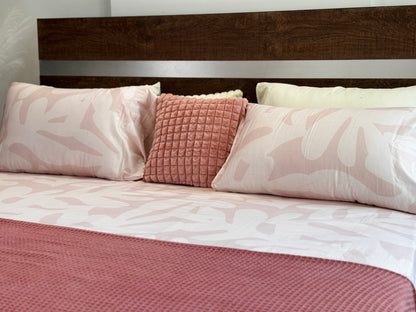 Soft 100% Cotton Satin King Size Bedsheet with Pillowcases – Pink Blush Bedding (108 x 102 Inches)