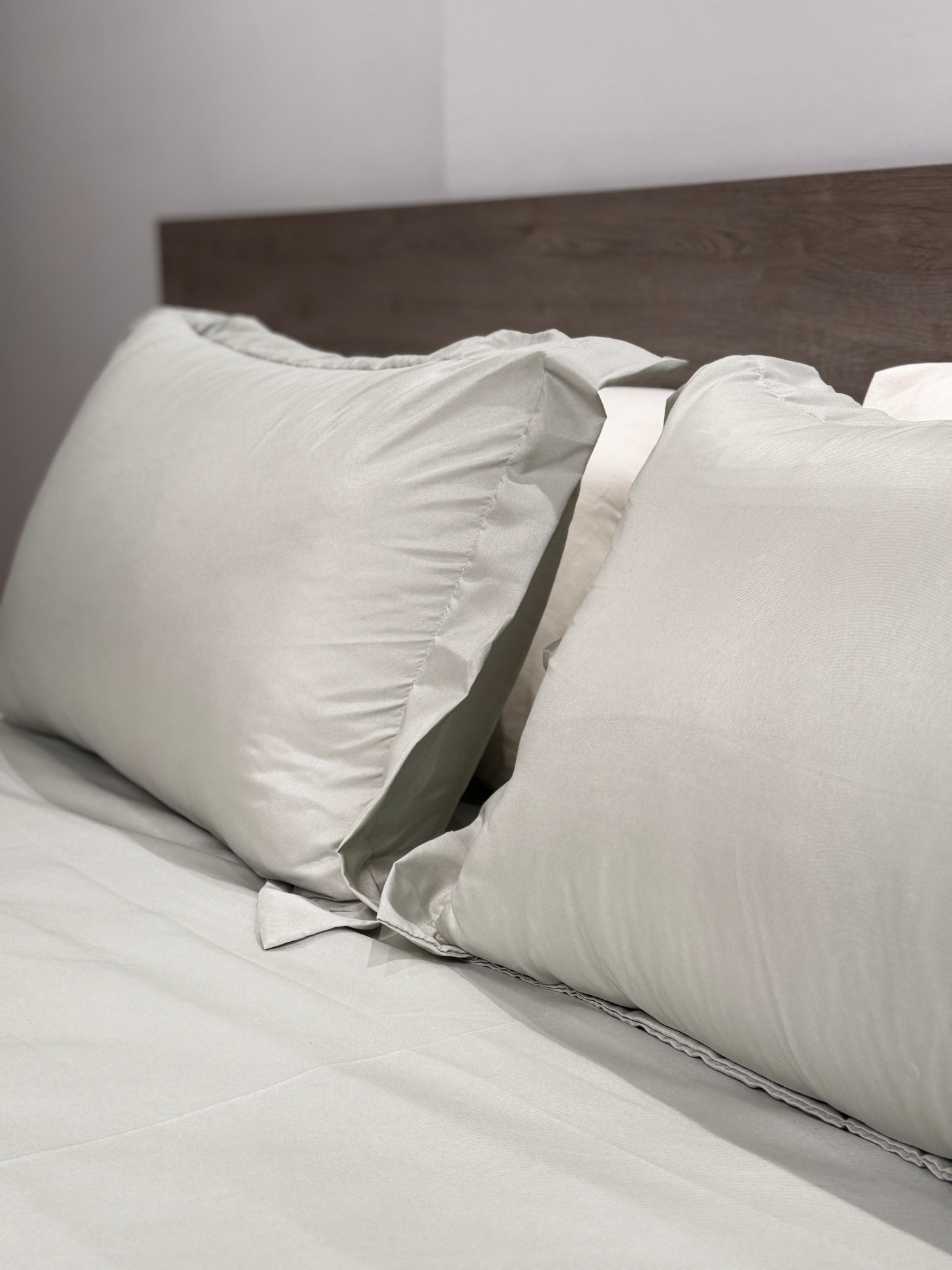 Sage green bedding set with White Duvet Cover